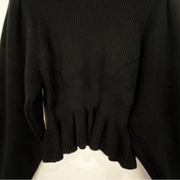 Mock Chucky Black Sweater Bishop Balloon Sleeve - Picture 10 of 11